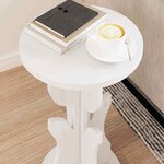 vidaXL Table d'appoint Blanc 39.5 x 39.5 x 53.5 cm Bois massif en pin