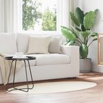 vidaXL Tapis de surface ovale HUARTE Crème 80 x 150 cm 100  Polyester