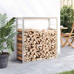 vidaXL Portant de bois de chauffage 80x28x86 cm acier inoxydable