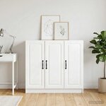 vidaXL Buffet Blanc brillant 89 x 34 5 x 77 cm Bois d'ingénierie