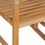 vidaXL Chaise à bascule avec coussin à carreaux rouges Bois de teck