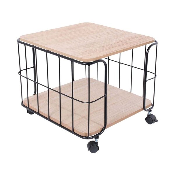 Table basse carrée sur roulettes Indus