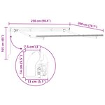 vidaXL Cadre de Store Rétractable à Opération Manuelle 2 5x2 cm Métal