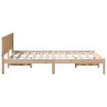 vidaXL Cadre de lit en bois de pin Naturel Bois de pin 135 x 190 cm