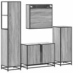vidaXL Ensemble de meubles de salle de bain 4 Pièces sonoma gris