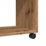 vidaXL Table d'appoint avec roues chêne artisanal bois d'ingénierie