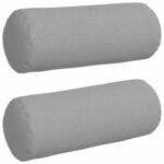 vidaXL Coussins d'accent 2 Pièces Gris nuage Ø 15 x 40 cm tissu