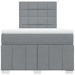 vidaXL Sommier à lattes de lit et matelas gris clair 120x190 cm tissu