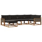 vidaXL Ensemble de canapés d'extérieur 6 pc Naturel et noir