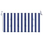 vidaXL Coussin de banc de jardin rayures bleues et blanches 120x50x3cm