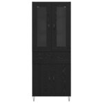 vidaXL Haut Armoire Chêne noir 69 5 x 34 x 180 cm Bois d'ingénierie