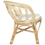 vidaXL Chaise à manger avec coussin Rotin naturel et lin