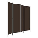 vidaXL Cloison de séparation 4 panneaux Marron 200x180 cm