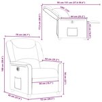 vidaXL Fauteuil inclinable électrique Taupe Tissu
