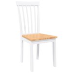 vidaXL Chaises à manger 2 Pièces blanc bois massif caoutchouc