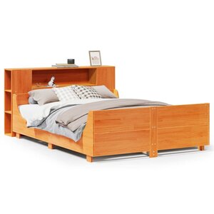 vidaXL Cadre de lit sans matelas cire marron 160x200cm bois pin massif