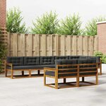 vidaXL Ensemble de canapés d'extérieur 8 Pièces Naturel et Anthracite