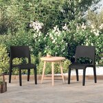 vidaXL Chaises de jardin 2 Pièces Polypropylène Anthracite