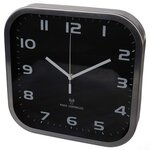 Perel horloge murale 27x27 cm noir et gris