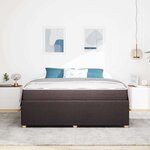 vidaXL Cadre de lit avec matelas Marron foncé 180 x 200 cm tissu