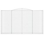 vidaXL Paniers à gabions arqués 7 Pièces 400x30x220/240 cm Fer galvanisé