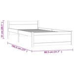 vidaXL Cadre de lit Noir Bois massif 75x190 cm Petit simple