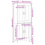 vidaXL Buffet haut Blanc 69 5x34x180 cm Bois d'ingénierie