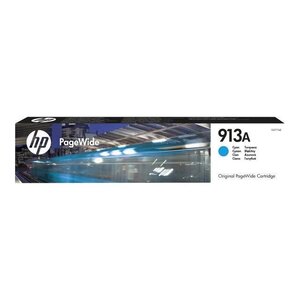 Hp 913a cartouche d'encre cyan authentique pour hp pagewide 377/452/477 (f6t77ae)