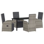 vidaXL Set de salle à manger de jardin 5 Pièces Gris 140 x 70 x 73 cm