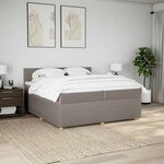 vidaXL Sommier à lattes de lit avec matelas Taupe 200x200 cm Tissu