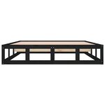 vidaXL Cadre de lit sans matelas noir 140x190 cm bois massif