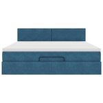 VidaXL Cadre de lit ottoman avec matelas bleu foncé 180x200 cm velours