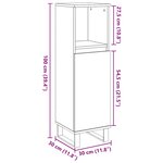 vidaXL Armoire de salle de bain gris béton 30x30x100 cm