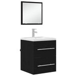 vidaXL Ensemble de mobilier de salle de bain Noir 41 x 38 5 x 48 cm