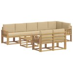 vidaXL Ensemble de canapés d'extérieur 9 pc Blanc et Beige Polyester