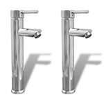 vidaXL Mitigeurs de salle de bain 2 Pièces Chrome