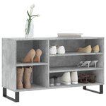 vidaXL Armoire à chaussures Gris béton 102x36x60 cm Bois d'ingénierie