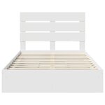 vidaXL Lit de Rangement Blanc 120 x 190 cm Bois d'ingénierie