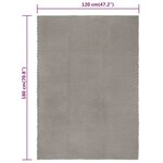 vidaXL Tapis rectangulaire Gris 120x180 cm Coton