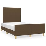 vidaXL Cadre de lit avec tête de lit Marron foncé 120x200 cm Tissu