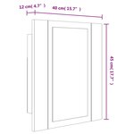 vidaXL Armoire à miroir LED de salle de bain chêne fumé 40x12x45 cm