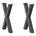 vidaXL Pieds de table à manger en forme de X 2 pièces Anthracite 50 x (72-73) cm Acier