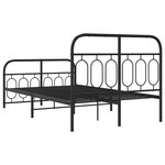 vidaXL Cadre de lit métal sans matelas avec pied de lit noir 120x190cm