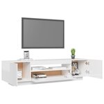 vidaXL Meuble TV avec lumières LED blanc brillant 160x35x40 cm