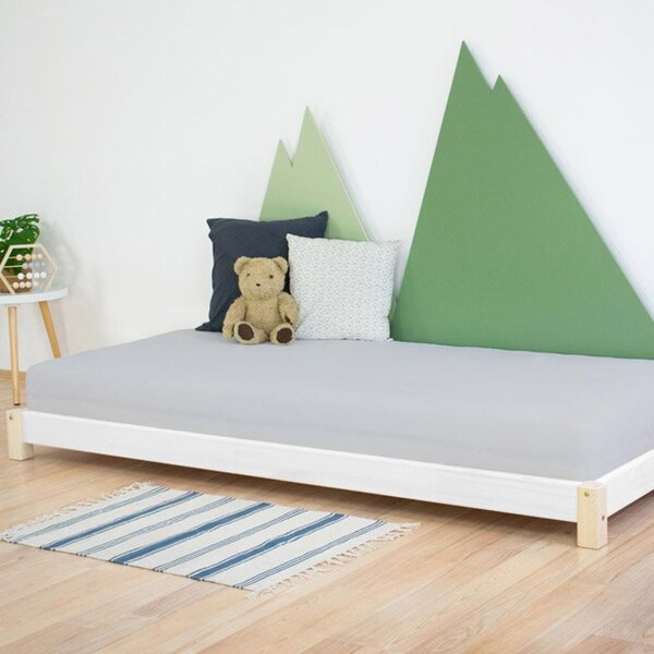 Lit simple TEENY 90 x 180 naturel et blanc