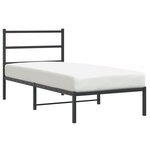 vidaXL Cadre de lit métal sans matelas avec tête de lit noir 90x200 cm