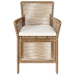 vidaXL Chaise d'Extérieur avec coussin 4 Pièces Beige et crème polyrotin