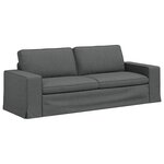 vidaXL Canapé Gris foncé 222 x 80 x 82 cm tissu