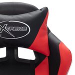 vidaXL Fauteuil de jeux vidéo avec LED RVB Rouge et noir Similicuir