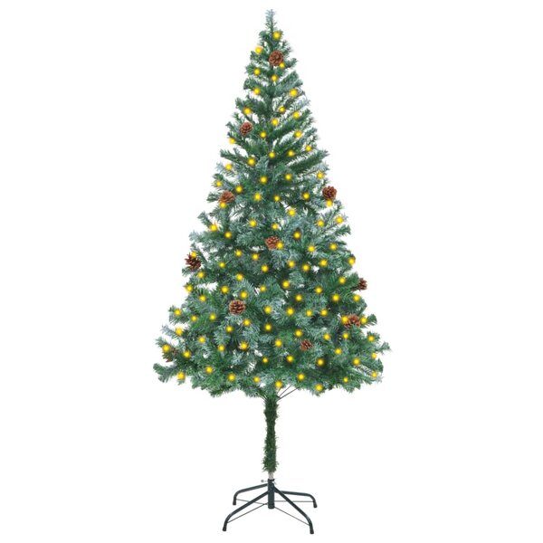 vidaXL Sapin de Noël artificiel pré-éclairé et pommes de pin 180 cm